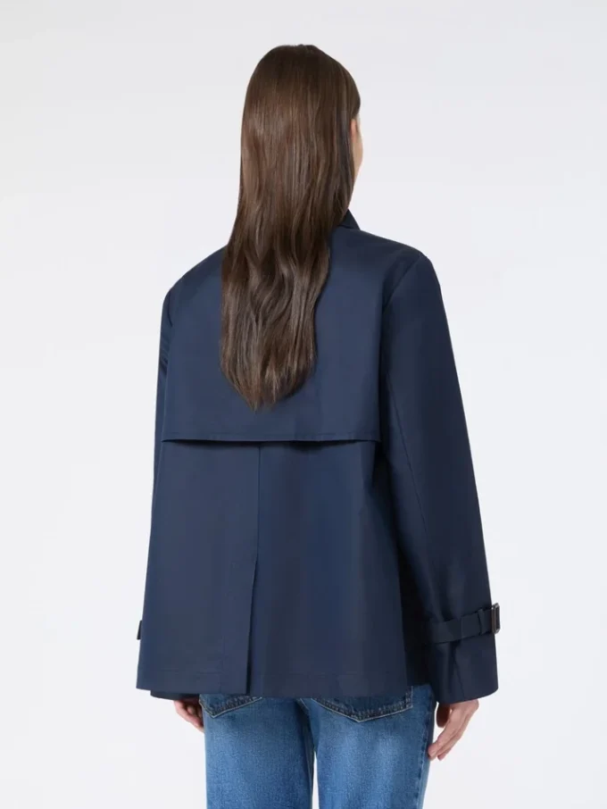 Kurzer, wasserabweisender Trenchcoat aus Gabardine, marineblau Kurzer, wasserabweisender Trenchcoat aus Gabardine, marineblau