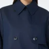 Kurzer, wasserabweisender Trenchcoat aus Gabardine, marineblau Kurzer, wasserabweisender Trenchcoat aus Gabardine, marineblau