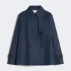 Kurzer, wasserabweisender Trenchcoat aus Gabardine, marineblau Kurzer, wasserabweisender Trenchcoat aus Gabardine, marineblau