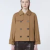 Kurzer, wasserabweisender Trenchcoat aus Twill, braun Kurzer, wasserabweisender Trenchcoat aus Twill, braun