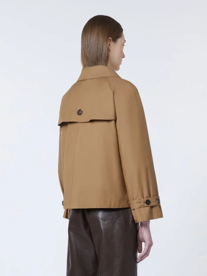 Kurzer, wasserabweisender Trenchcoat aus Twill, braun Kurzer, wasserabweisender Trenchcoat aus Twill, braun