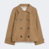 Kurzer, wasserabweisender Trenchcoat aus Twill, braun Kurzer, wasserabweisender Trenchcoat aus Twill, braun