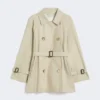 Kurzer, wasserabweisender Trenchcoat aus Twill, sandfarben Kurzer, wasserabweisender Trenchcoat aus Twill, sandfarben