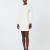 Kurzes Kleid aus Scuba-Jersey, Elfenbein Kurzes Kleid aus Scuba-Jersey, Elfenbein