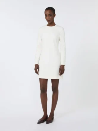 Kurzes Kleid aus Scuba-Jersey, Elfenbein