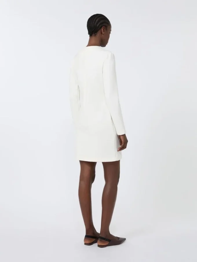 Kurzes Kleid aus Scuba-Jersey, Elfenbein Kurzes Kleid aus Scuba-Jersey, Elfenbein