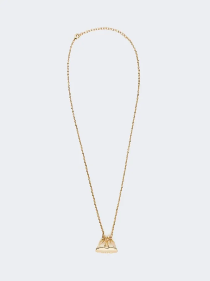 Lange Halskette mit Pasticcino-Taschenanhänger, gold Lange Halskette mit Pasticcino-Taschenanhänger, gold