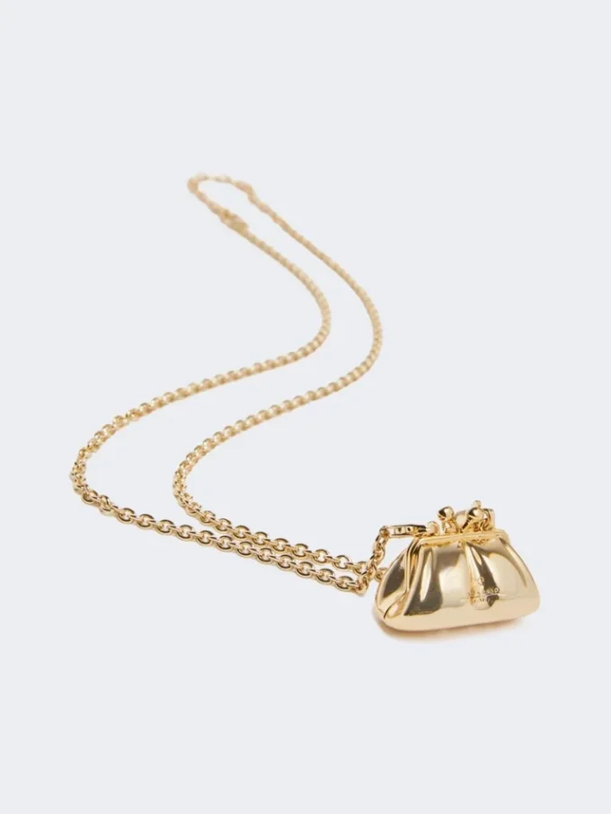 Lange Halskette mit Pasticcino-Taschenanhänger, gold Lange Halskette mit Pasticcino-Taschenanhänger, gold