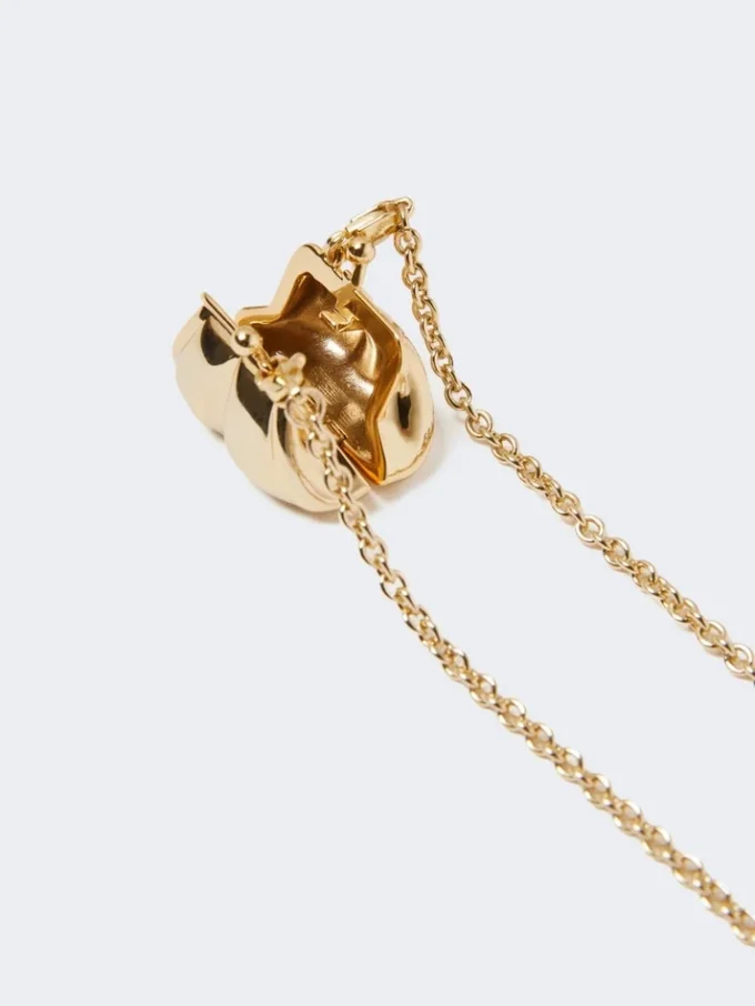 Lange Halskette mit Pasticcino-Taschenanhänger, gold Lange Halskette mit Pasticcino-Taschenanhänger, gold