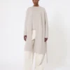 Langer Cardigan aus Alpaka und Wolle, sandfarben Langer Cardigan aus Alpaka und Wolle, sandfarben