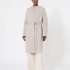 Langer Cardigan aus Alpaka und Wolle, sandfarben Langer Cardigan aus Alpaka und Wolle, sandfarben