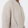 Langer Cardigan aus Alpaka und Wolle, sandfarben Langer Cardigan aus Alpaka und Wolle, sandfarben
