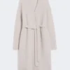 Langer Cardigan aus Alpaka und Wolle, sandfarben Langer Cardigan aus Alpaka und Wolle, sandfarben