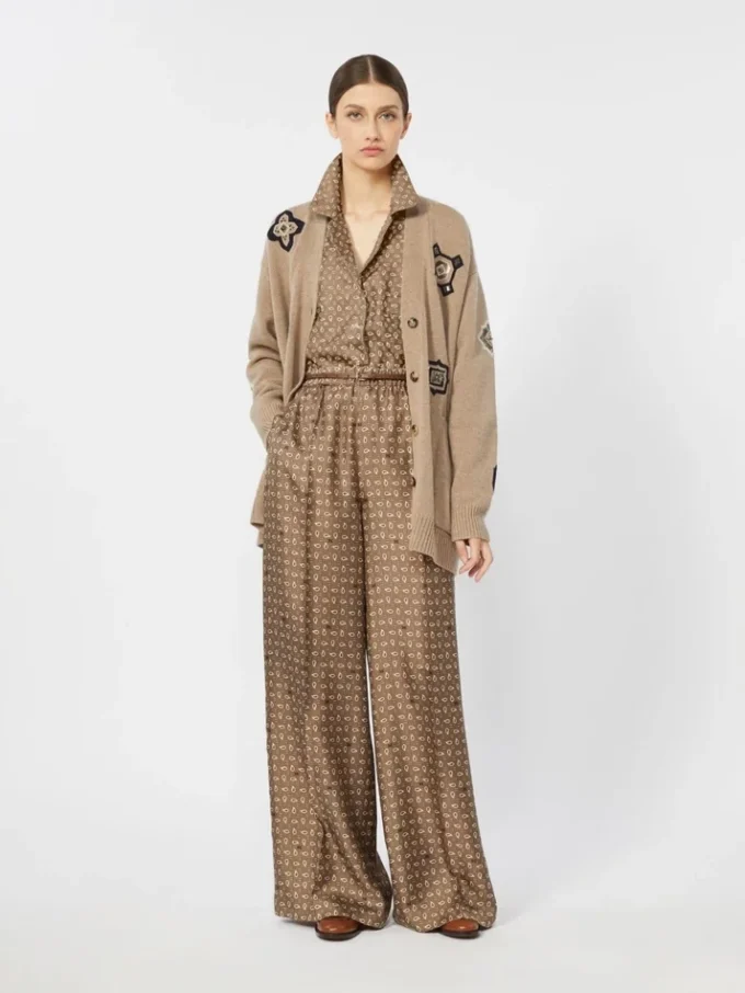 Langer Cardigan aus Wolle und Kaschmir, sandfarben Langer Cardigan aus Wolle und Kaschmir, sandfarben