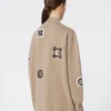 Langer Cardigan aus Wolle und Kaschmir, sandfarben Langer Cardigan aus Wolle und Kaschmir, sandfarben
