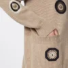Langer Cardigan aus Wolle und Kaschmir, sandfarben Langer Cardigan aus Wolle und Kaschmir, sandfarben