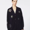 Langer Cardigan aus Wolle und Kaschmir, ultramarinblau Langer Cardigan aus Wolle und Kaschmir, ultramarinblau