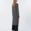 Langer Jacquard-Strickcardigan aus Wolle, ultramarinblau Langer Jacquard-Strickcardigan aus Wolle, ultramarinblau