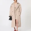 Langer, wasserabweisender Trenchcoat aus Twill, beige