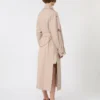Langer, wasserabweisender Trenchcoat aus Twill, beige