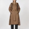 Langer, wasserabweisender, wattierter Parka aus Canvas, tabakfarben Langer, wasserabweisender, wattierter Parka aus Canvas, tabakfarben