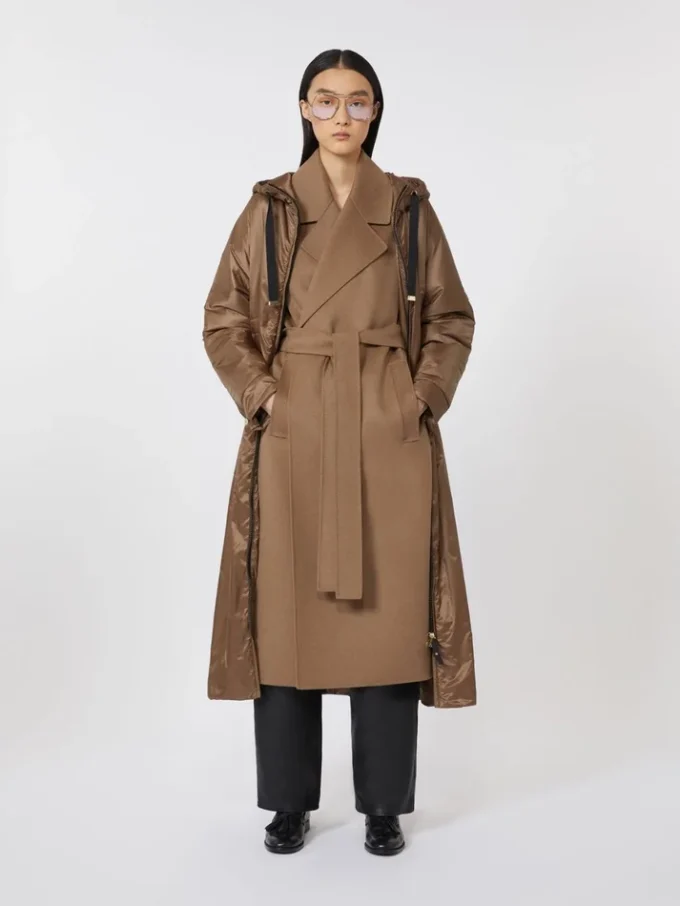 Langer, wasserabweisender, wattierter Parka aus Canvas, tabakfarben Langer, wasserabweisender, wattierter Parka aus Canvas, tabakfarben
