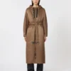 Langer, wasserabweisender, wattierter Parka aus Canvas, tabakfarben Langer, wasserabweisender, wattierter Parka aus Canvas, tabakfarben
