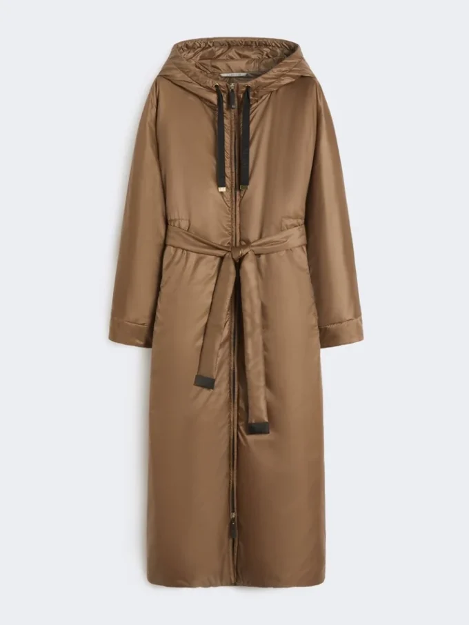 Langer, wasserabweisender, wattierter Parka aus Canvas, tabakfarben Langer, wasserabweisender, wattierter Parka aus Canvas, tabakfarben