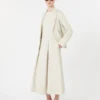 Langes, ausgestelltes Kleid aus Scuba-Jersey, beige Langes, ausgestelltes Kleid aus Scuba-Jersey, beige