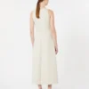 Langes, ausgestelltes Kleid aus Scuba-Jersey, beige Langes, ausgestelltes Kleid aus Scuba-Jersey, beige