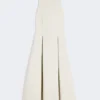 Langes, ausgestelltes Kleid aus Scuba-Jersey, beige Langes, ausgestelltes Kleid aus Scuba-Jersey, beige