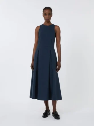 Langes, ausgestelltes Kleid aus Scuba-Jersey, ultramarinblau Langes, ausgestelltes Kleid aus Scuba-Jersey, ultramarinblau