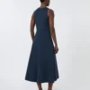 Langes, ausgestelltes Kleid aus Scuba-Jersey, ultramarinblau Langes, ausgestelltes Kleid aus Scuba-Jersey, ultramarinblau