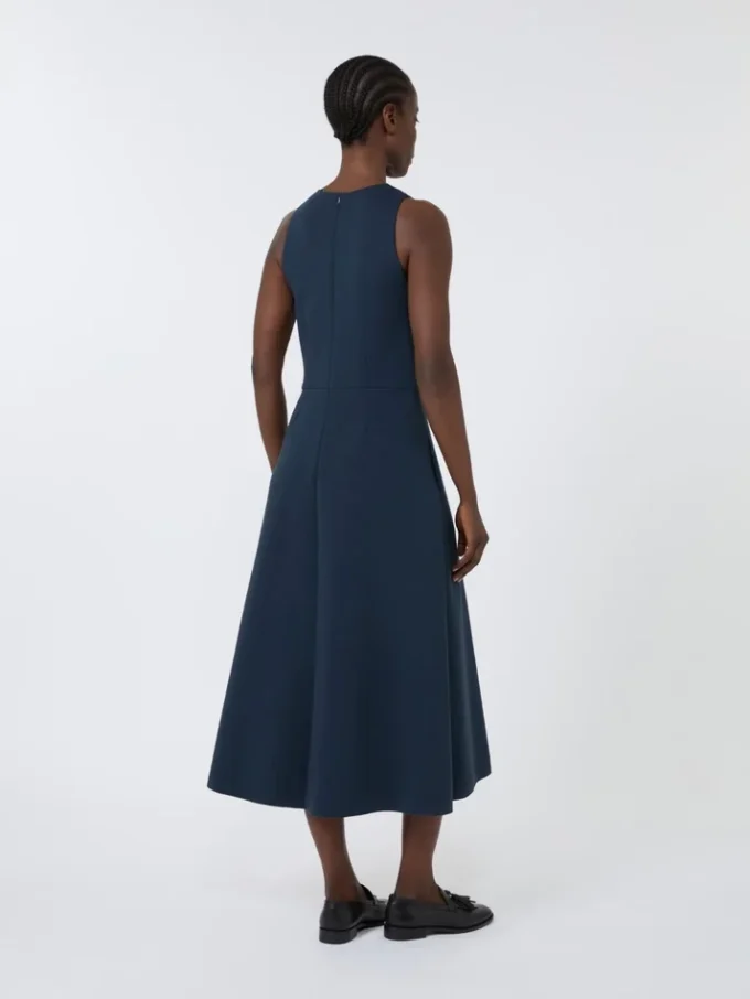 Langes, ausgestelltes Kleid aus Scuba-Jersey, ultramarinblau Langes, ausgestelltes Kleid aus Scuba-Jersey, ultramarinblau
