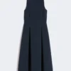 Langes, ausgestelltes Kleid aus Scuba-Jersey, ultramarinblau Langes, ausgestelltes Kleid aus Scuba-Jersey, ultramarinblau