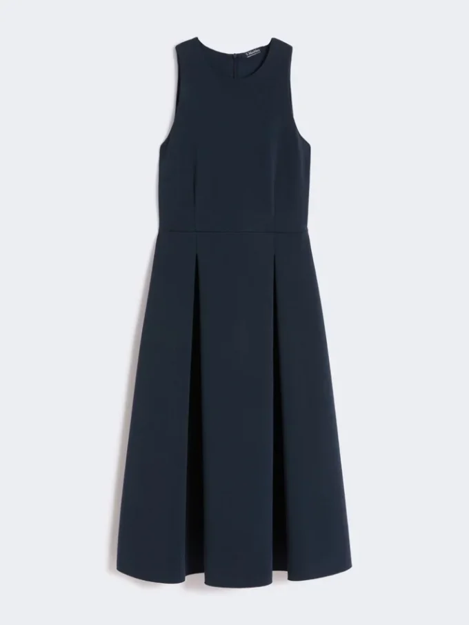 Langes, ausgestelltes Kleid aus Scuba-Jersey, ultramarinblau Langes, ausgestelltes Kleid aus Scuba-Jersey, ultramarinblau