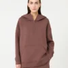 Langes Sweatshirt aus Scuba-Jersey, braun