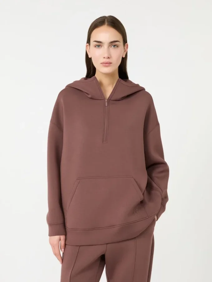 Langes Sweatshirt aus Scuba-Jersey, braun