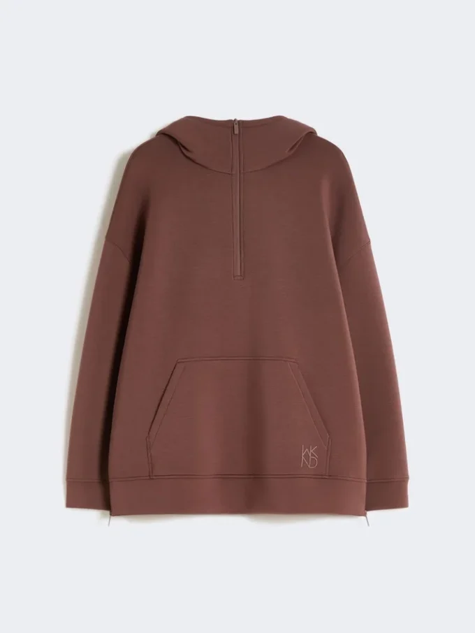 Langes Sweatshirt aus Scuba-Jersey, braun