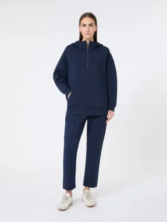 Langes Sweatshirt aus Scuba-Jersey, marineblau