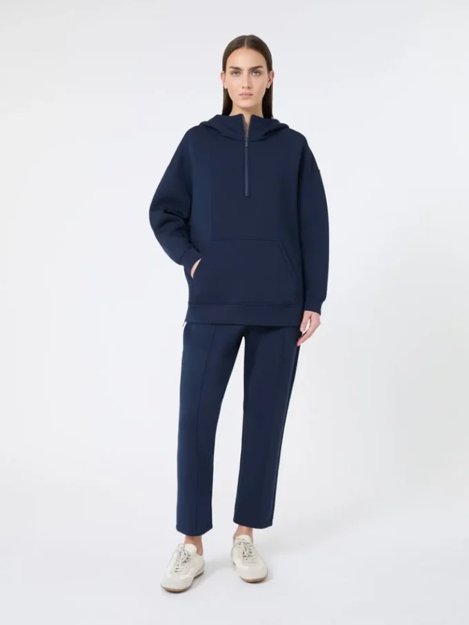 Langes Sweatshirt aus Scuba-Jersey, marineblau Langes Sweatshirt aus Scuba-Jersey, marineblau