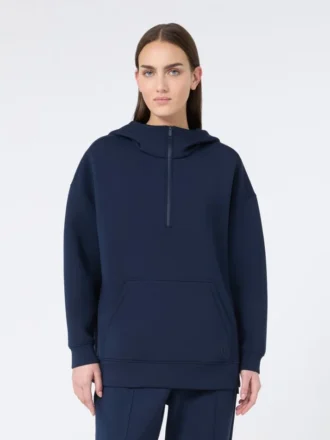 Langes Sweatshirt aus Scuba-Jersey, marineblau