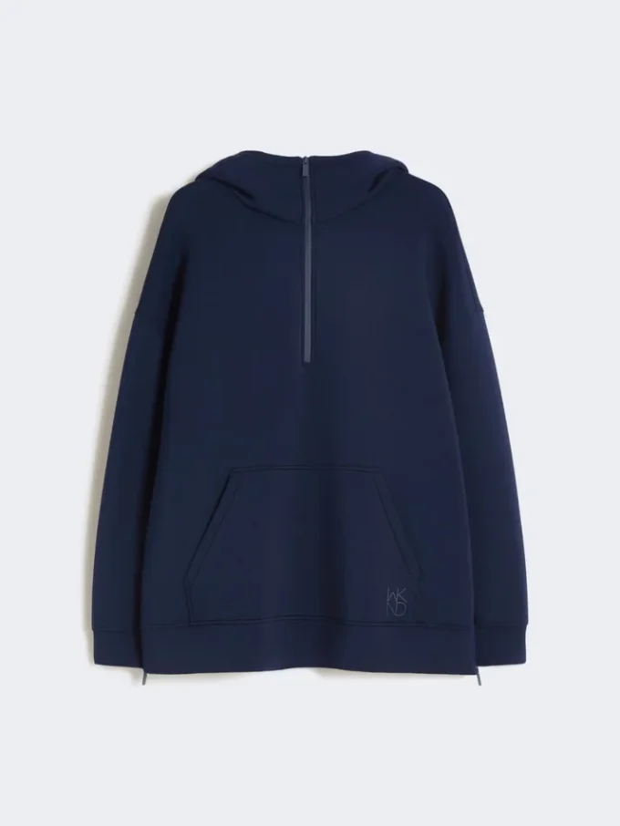 Langes Sweatshirt aus Scuba-Jersey, marineblau Langes Sweatshirt aus Scuba-Jersey, marineblau