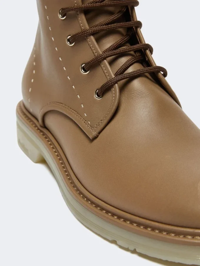 Leder-Combat-Stiefel, haselnussbraun Leder-Combat-Stiefel, haselnussbraun
