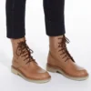 Leder-Combat-Stiefel, haselnussbraun Leder-Combat-Stiefel, haselnussbraun