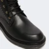 Leder-Combat-Stiefel, schwarz Leder-Combat-Stiefel, schwarz