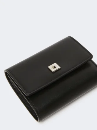Leder-Geldbörse, schwarz