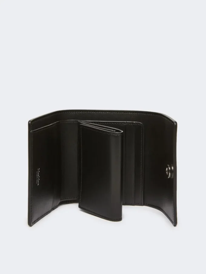 Leder-Geldbörse, schwarz Leder-Geldbörse, schwarz