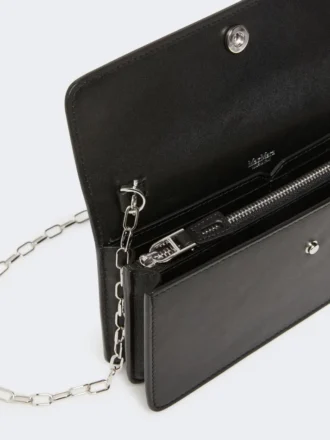 Leder-Handytasche, schwarz