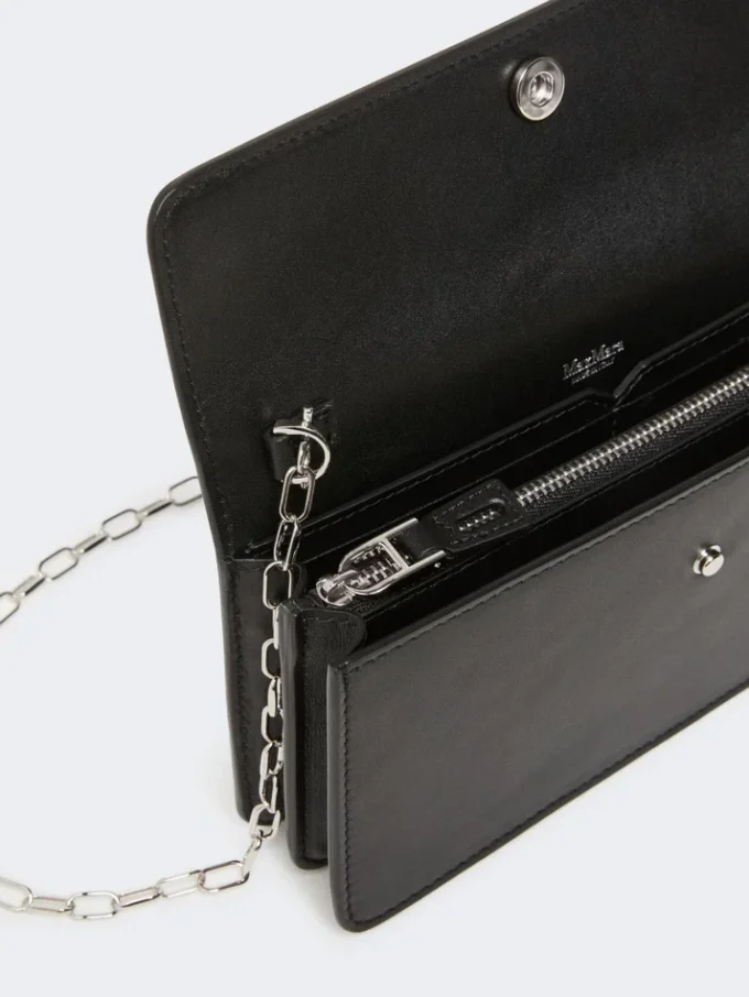 Leder-Handytasche, schwarz Leder-Handytasche, schwarz